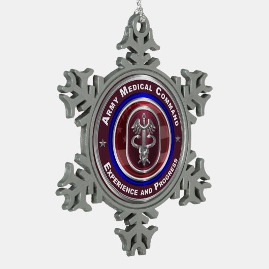 Army Medical Command-AMEDD aandenken Tin Sneeuwvlok Ornament (Links)