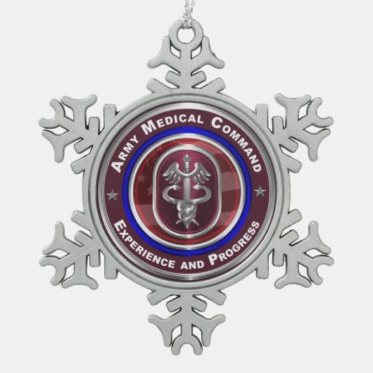 Army Medical Command-AMEDD aandenken Tin Sneeuwvlok Ornament (Voorkant)