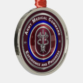 Army Medical Command-AMEDD Keepomwille Kerstmis Metalen Ornament (Rechts)