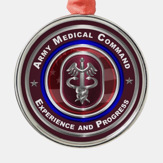 Army Medical Command-AMEDD Keepomwille Kerstmis Metalen Ornament (Voorkant)