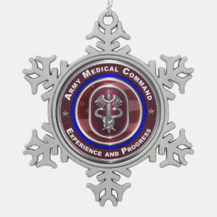Army Medical Command-AMEDD Keepomwille Tin Sneeuwvlok Ornament