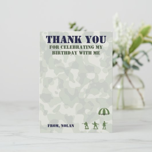 Army Military Birthday Dank u opmerking Kaarten (Staand voorkant)