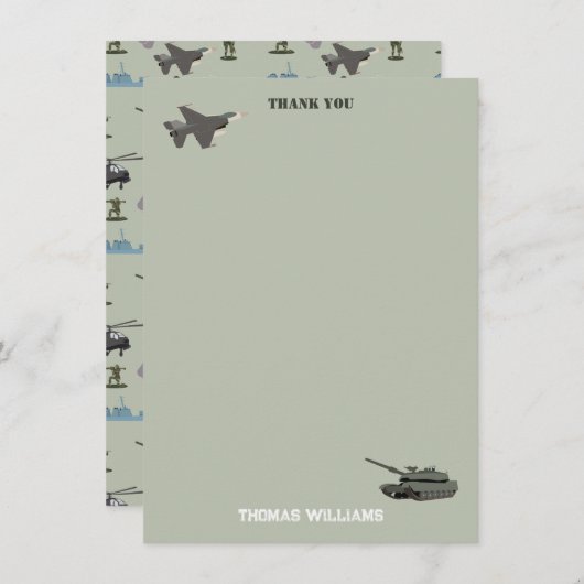 Army Military Camouflage Green Camo Birthday Bedankkaart (Voorkant / Achterkant)