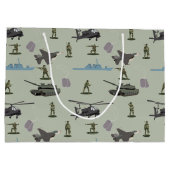 Army Military Camouflage Green Camo Birthday Groot Cadeauzakje (Achterkant)