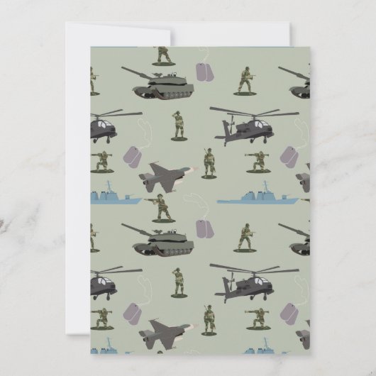 Army Military Camouflage Green Camo Birthday Kaart (Achterkant)