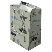 Army Military Camouflage Green Camo Birthday Medium Cadeauzakje (Achterkant Gekanteld)