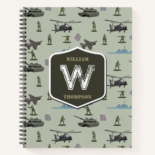 Army Military Camouflage Green Camo Pattern Notitieboek (Voorkant)