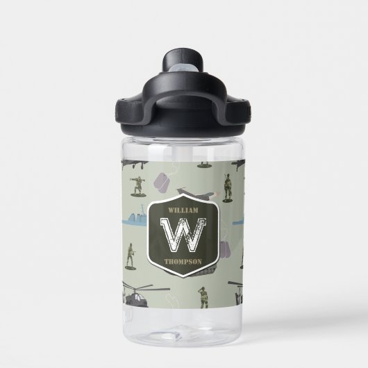 Army Military Camouflage Green Camo Pattern Waterfles (Achterkant)