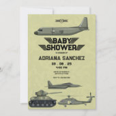 Army Military Hercules jet Baby shower Uitnodiging (Voorkant)