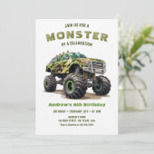 Army Monster Truck Boy Verjaardag Kaart (Staand voorkant)