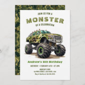 Army Monster Truck Boy Verjaardag Kaart (Voorkant / Achterkant)