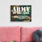 Army of the Lord, Bible Scripting Camo Canvas Afdruk (Insitu (Woonkamer))