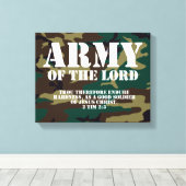 Army of the Lord, Bible Scripting Camo Canvas Afdruk (Insitu (Houten vloer))