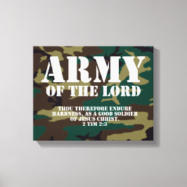 Army of the Lord, Bible Scripting Camo Canvas Afdruk