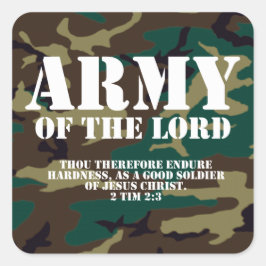 Army of the Lord, Bible Scripting Camo Vierkante Sticker