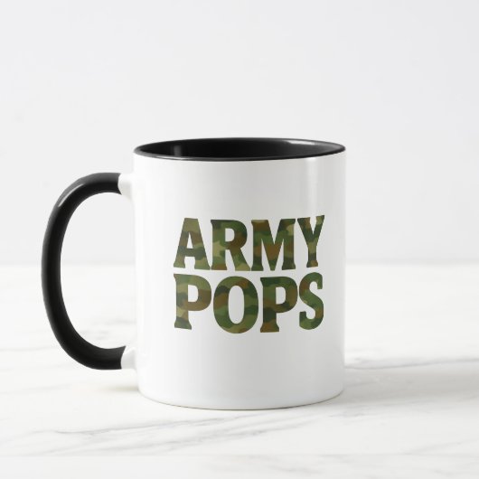 "ARMY POPS" Camouflage Mug | Military Dad Grandfat Mok (Links)