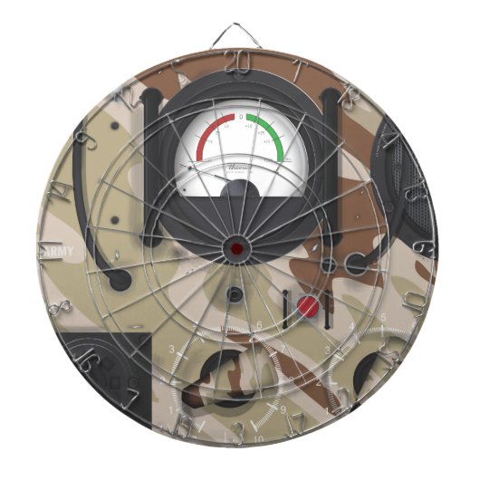 Army Radio woestijncamouflage. Dartbord (Voorkant)