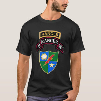 Army Ranger 75th Ranger Regit Tab Scroll Crest T-shirt