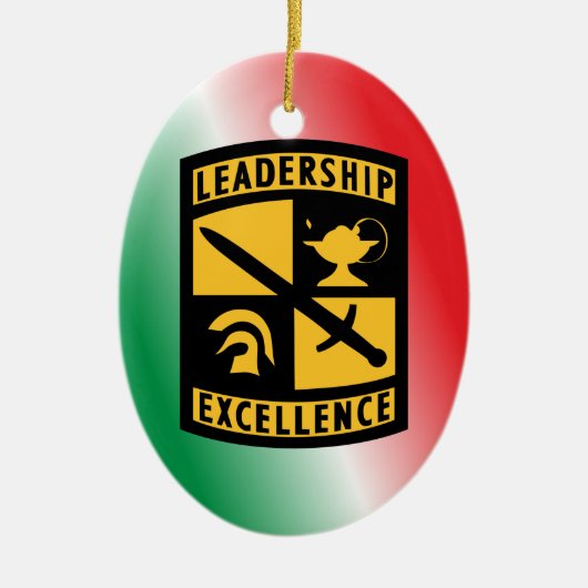 Army ROTC Monogram kerstversiering Keramisch Ornament (Voorkant)