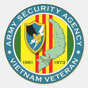 Army Security Agency - Vietnam Veteraan Ronde Sticker