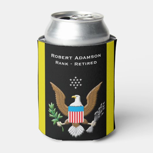 Army Service Patriotic gepersonaliseerd Blikjeskoeler (Blikje Voorkant)