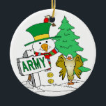 Army Snowman Kerstmis Keramisch Ornament<br><div class="desc">Army Snowman Kerstmis</div>