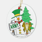 Army Snowman Kerstmis Keramisch Ornament (Links)