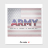 Army Soldaat, Veteran, Amerikaans Sticker (Vel)