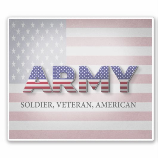 Army Soldaat, Veteran, Amerikaans Sticker (Voorkant)