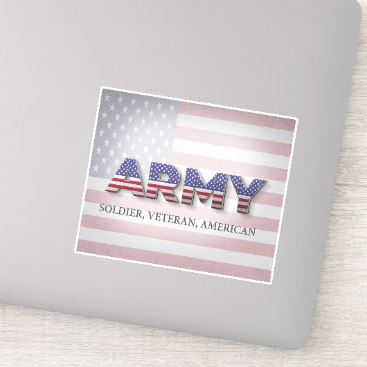 Army Soldaat, Veteran, Amerikaans Sticker (Detail)