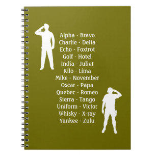Army Soldier Phonetic Alphabet Cadet School Notitieboek