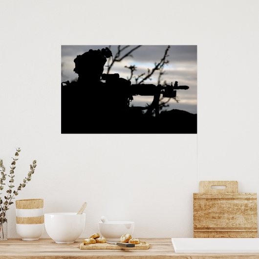 Army Soldier Silhouette Poster (Keuken)