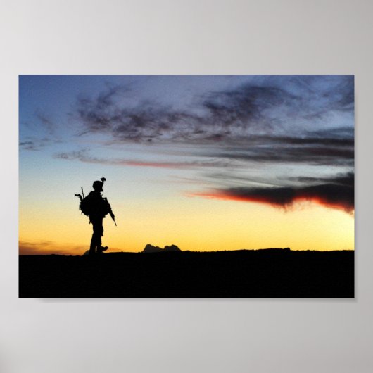 Army Soldier Silhouette Poster (Voorkant)