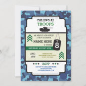 ARMY SOLDIER TROOPS TANK PISTOOL INVITE BIRTHDAPPA KAART (Voorkant)