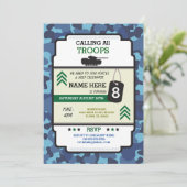 ARMY SOLDIER TROOPS TANK PISTOOL INVITE BIRTHDAPPA KAART (Staand voorkant)