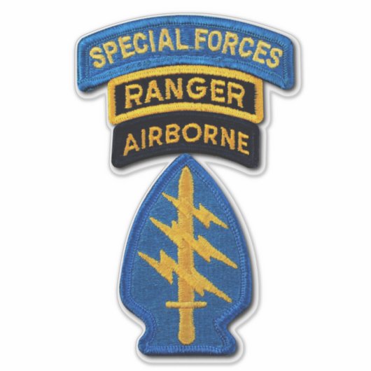 Army Special Forces Groepen Groene Baretten Contou Sticker (Voorkant)