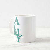 Army Stacked Bold Typography Minimal Design Koffiemok (Voorkant links)