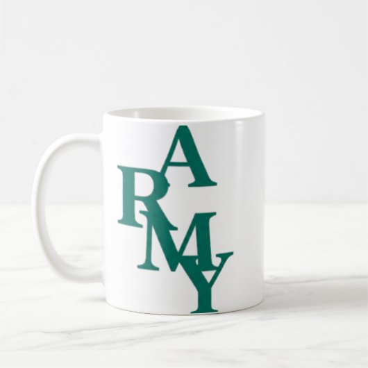 Army Stacked Bold Typography Minimal Design Koffiemok (Links)
