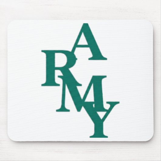 Army Stacked Bold Typography Minimal Design Muismat (Voorkant)