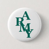 Army Stacked Bold Typography Minimal Design Ronde Button 5,7 Cm (Voorkant)