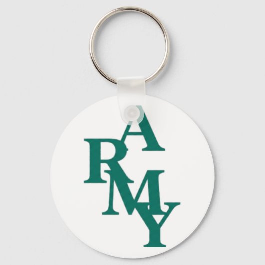 Army Stacked Bold Typography Minimal Design Sleutelhanger (Voorkant)