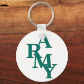 Army Stacked Bold Typography Minimal Design Sleutelhanger (Voorkant)