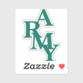 Army Stacked Bold Typography Minimal Design Sticker (Vel)