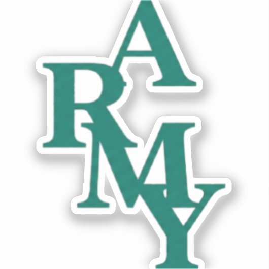 Army Stacked Bold Typography Minimal Design Sticker (Voorkant)