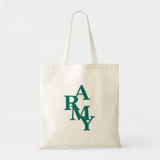 Army Stacked Bold Typography Minimal Design Tote Bag