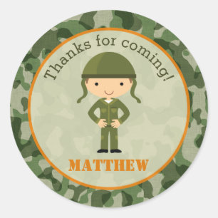 Army Stickers - Military Boy Verjaardagsfeestje Fa