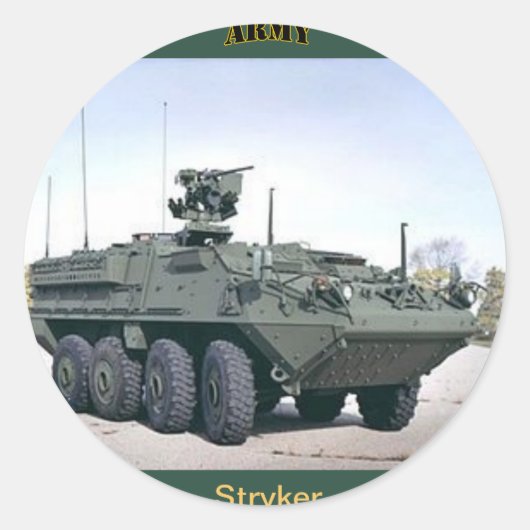 Army Stryker Armored Personnel Carrier Sticker (Voorkant)
