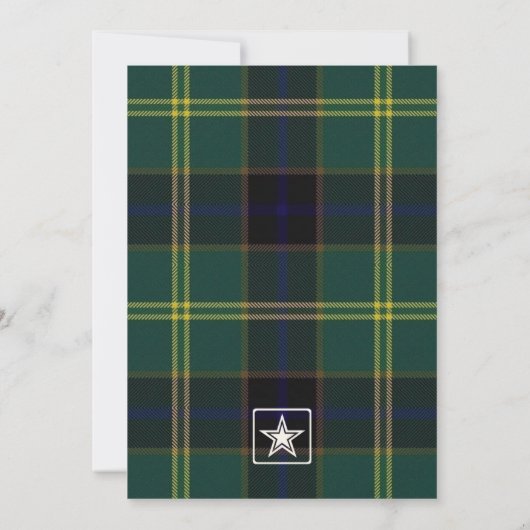 Army Tartan Invitation Kaart (Achterkant)