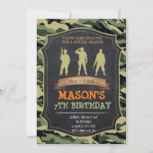 Army verjaardagsfeestje uitnodiging (Voorkant)