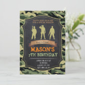 Army verjaardagsfeestje uitnodiging (Staand voorkant)